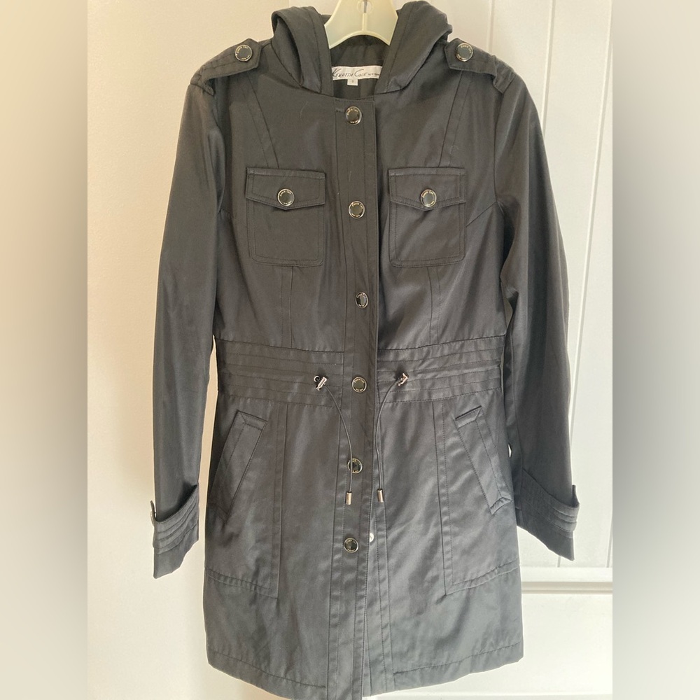 Kenneth Cole Classic Black Trench Coat S